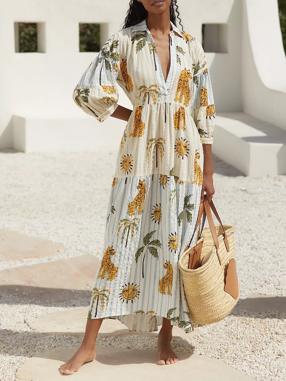 Anthropologie Carolita Printed Tiered Shirt Dress LouLou Avenue M